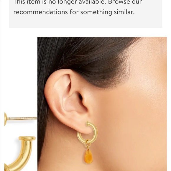 Madewell Carnelian Charm Chunky Small Hoop Earrings - Picture 2 of 5